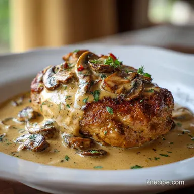 Portobello Mushroom Chicken for 4 Servings Recipe Card