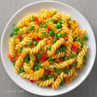 Rainbow Veggie Pasta Salad in 30 Minutes Recipe Card