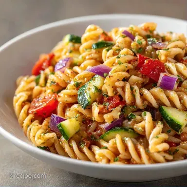 Red Onion Pasta Salad in 27 Minutes Recipe Card