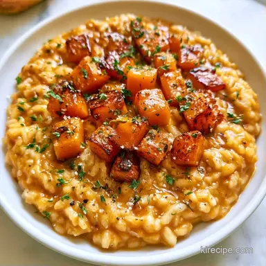 Butternut Squash Risotto for 4 Servings Recipe Card