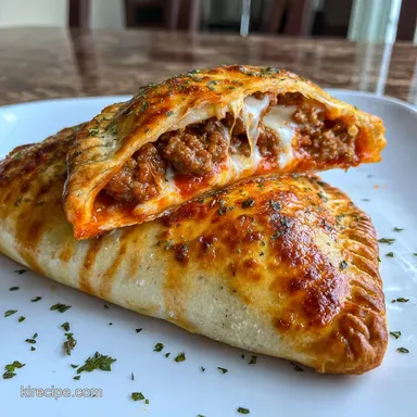 Sausage Fest Calzone for 2 Servings Recipe Card