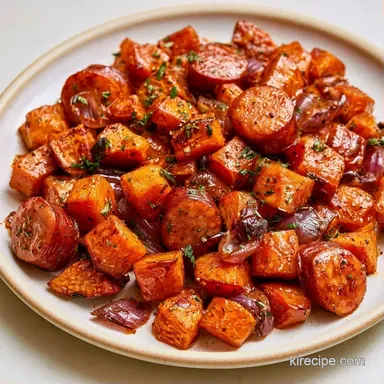 Sheet Pan Butternut Squash with Sausage Recipe Card