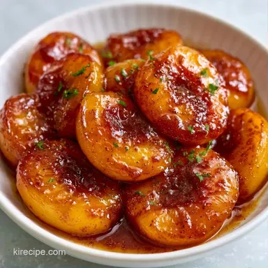 Simple Baked Peaches with Brown Sugar Recipe Card