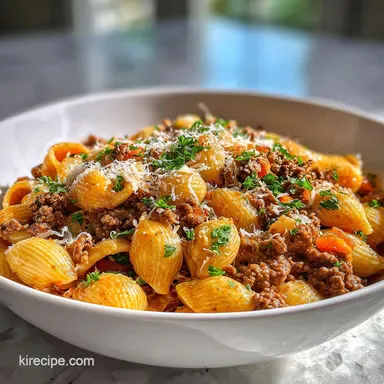 Slow Cooker Pasta Recipe Ground Beef: Dump and Go Method Recipe Card
