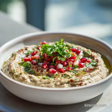 Baba Ganoush Eggplant Dip: Creamy and Roasted for 6 Servings Recipe Card