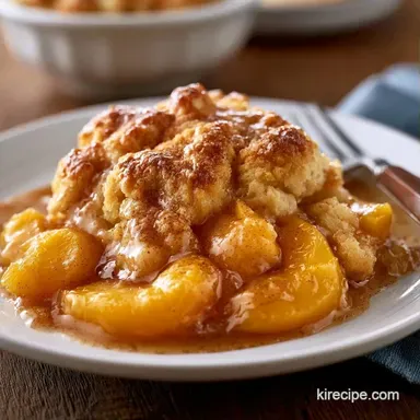Southern Peach Cobbler with Fresh Peaches Recipe Card