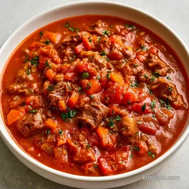 Stuffed Red Pepper Soup in 40 Minutes