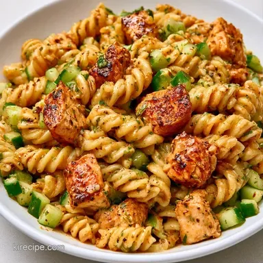 30-Min Summer Chicken Pasta Salad Recipe Card