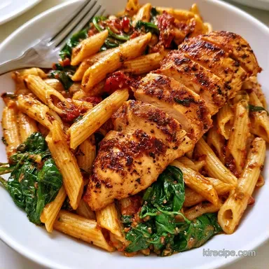 SunDried Tomato Chicken Pasta for 4 Recipe Card
