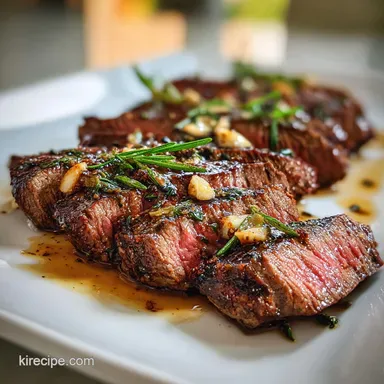 Thin Steak Recipe with Garlic and Herbs: Pan-Seared Recipe Card