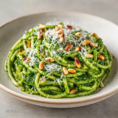 Vegetarian Basil Pesto Pasta for 4 Recipe Card