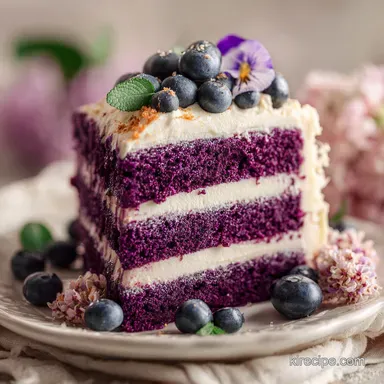 Purple Velvet Cake Recipe: Silky Texture Recipe Card