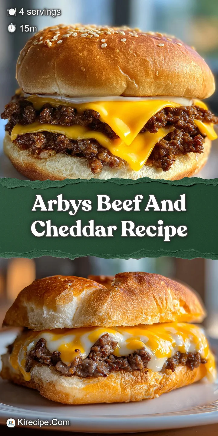 Close-up of a Beef and Cheddar's silky cheese sauce dripping, highlighting the warm colors and tender beef inside the toas...