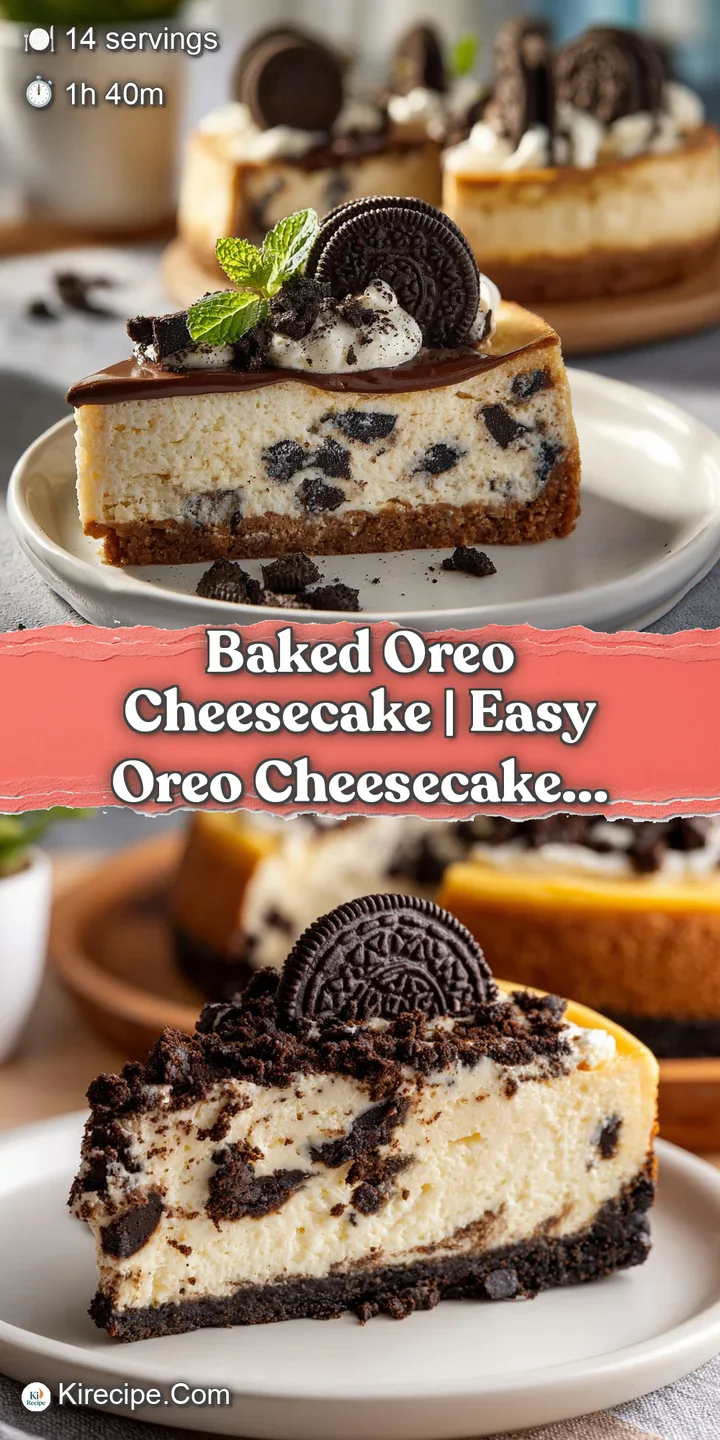 Close-up of a luscious, ivory cheesecake filling studded with dark chocolate cookie crumbs and a glossy ganache swirl.