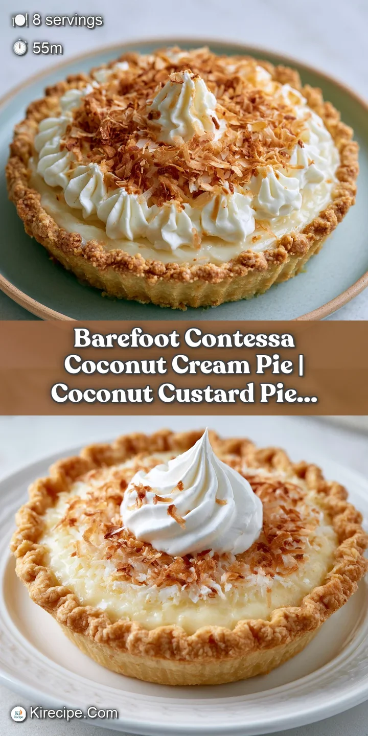 Close-up of toasted golden coconut flakes resting on a bed of smooth, airy whipped cream and rich coconut custard.
