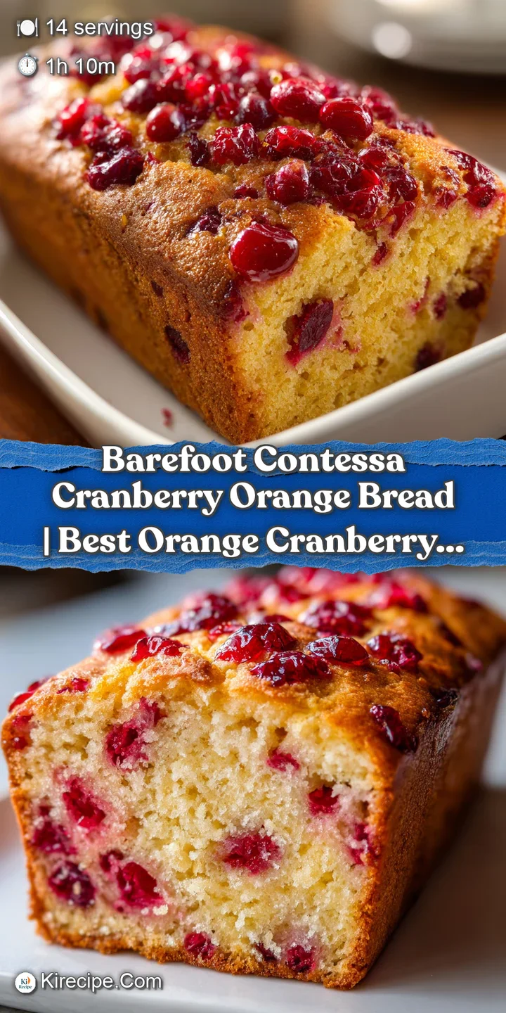 Close-up of a moist, citrusy crumb with vibrant red cranberry pockets and a glistening, sugary orange glaze.