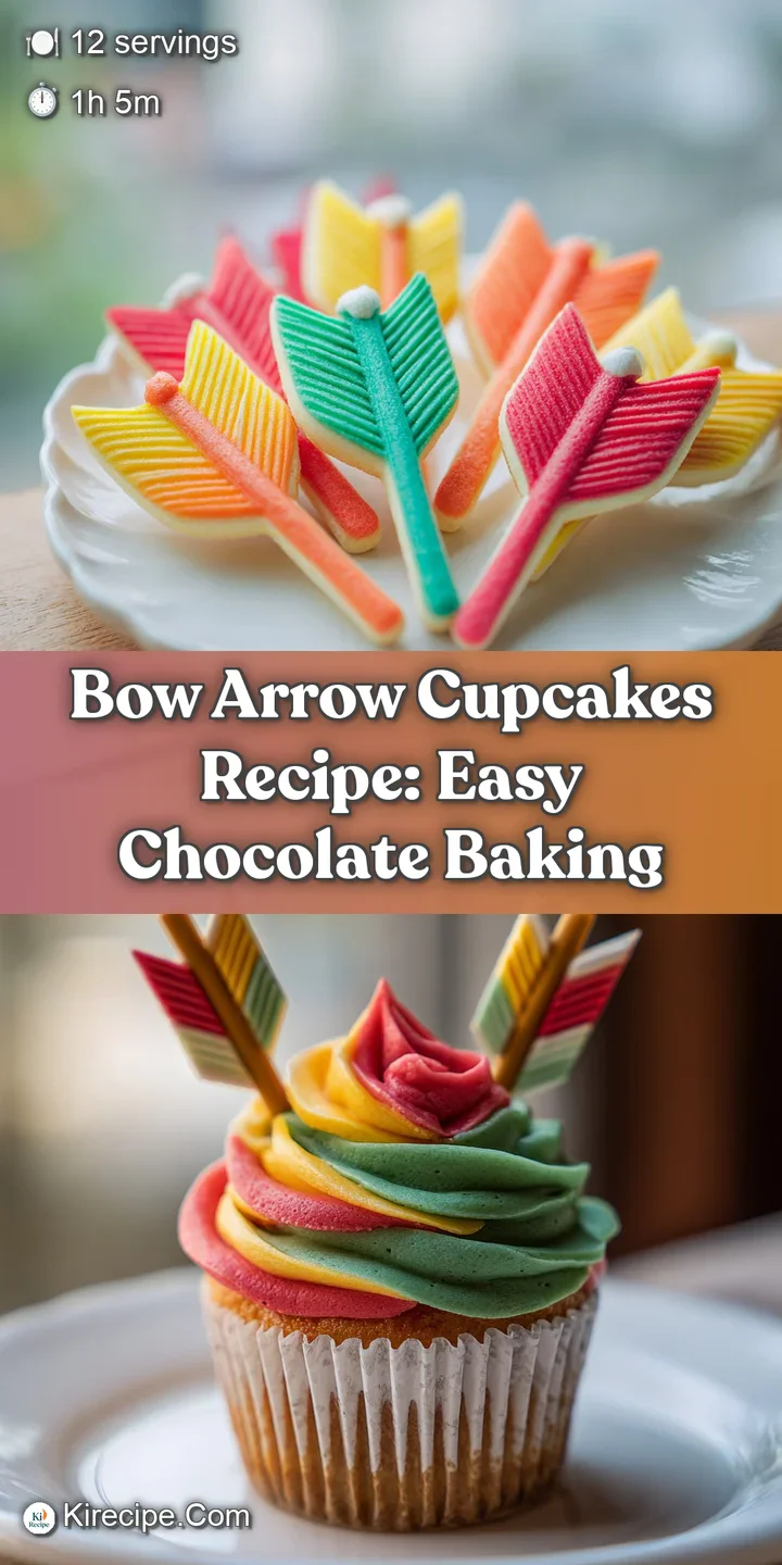 Close-up of a decadent chocolate cupcake, candy arrow detail. Rich, dark frosting with a soft, sugary candy accent.