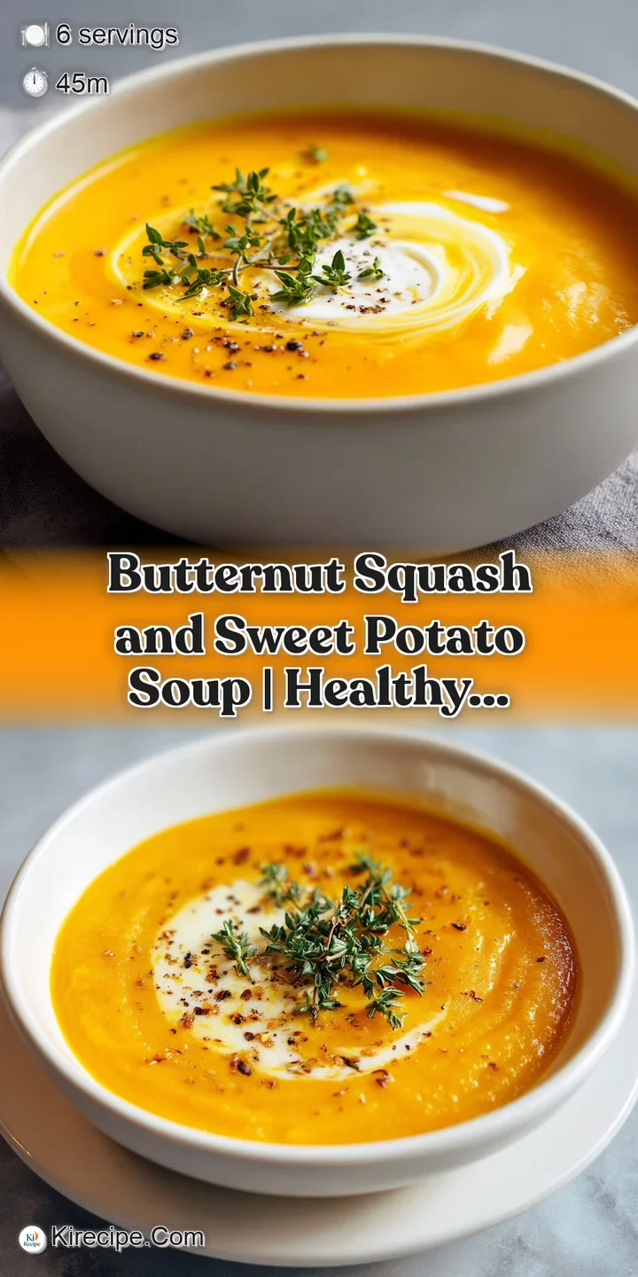 Close-up of creamy butternut squash soup revealing velvety texture, topped with glistening droplets of olive oil and toast...
