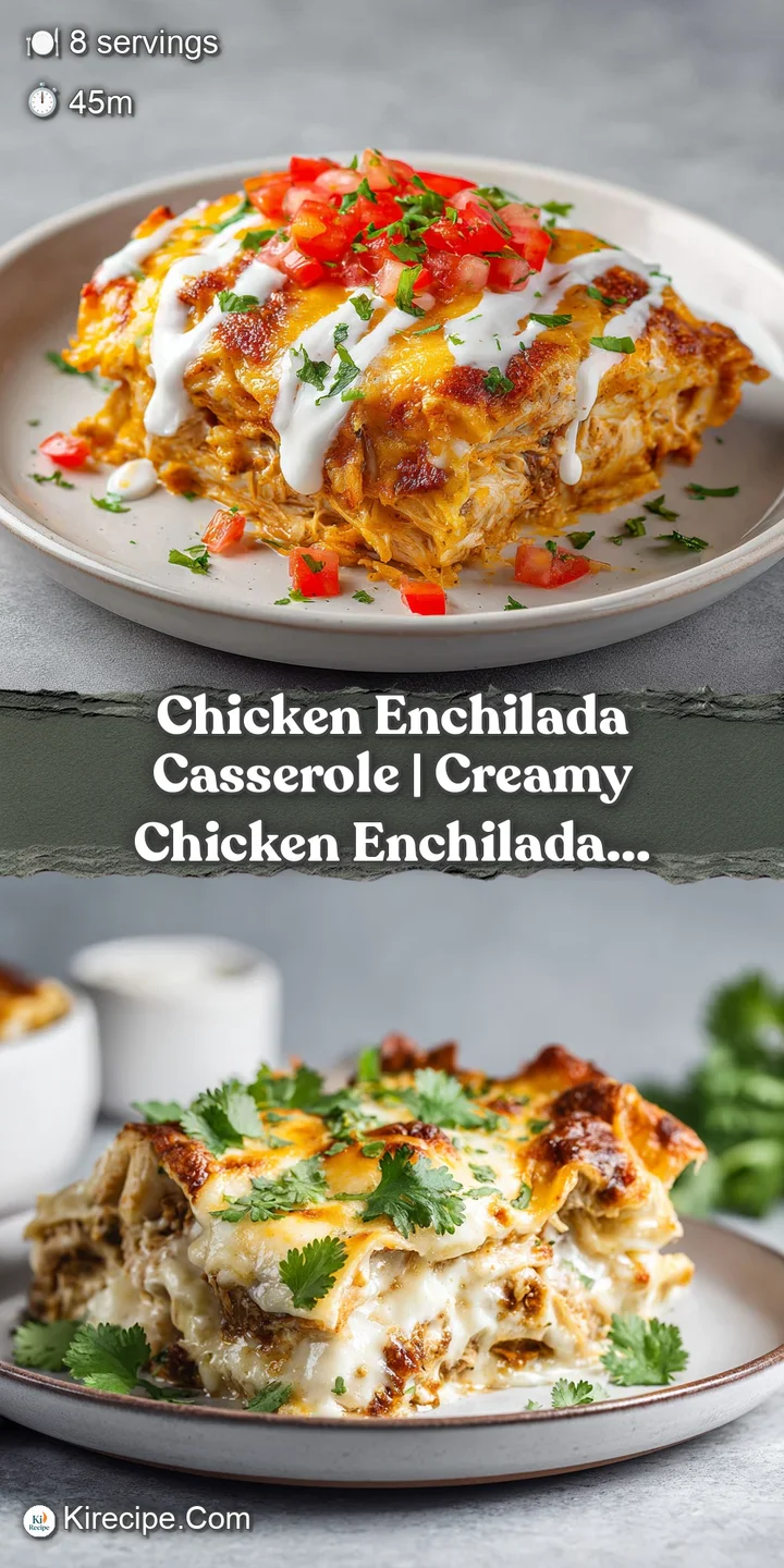 Close-up of tender chicken enchiladas covered in rich red sauce and bubbly, melted cheese.