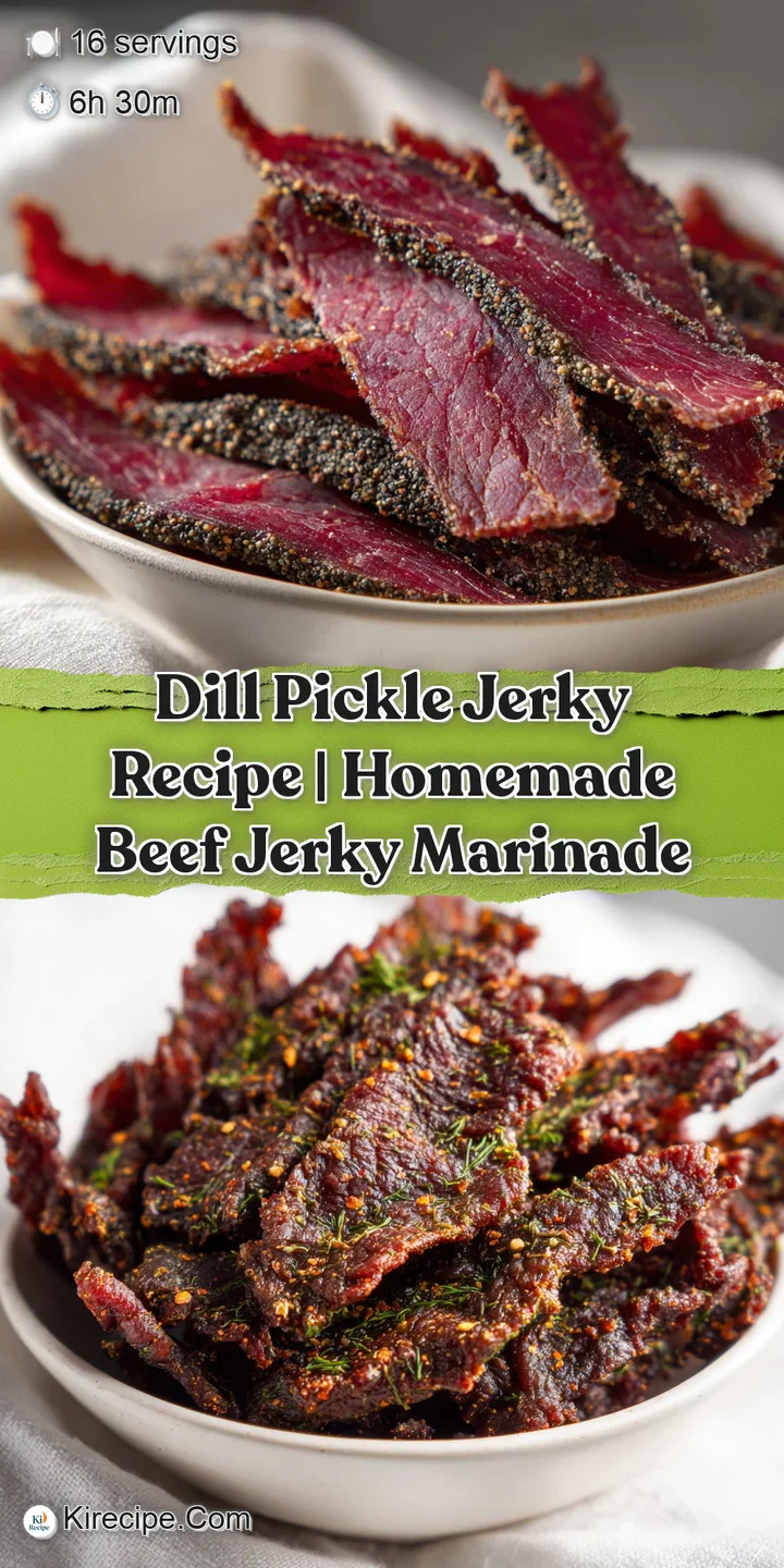 A close-up reveals the slightly chewy texture of the dehydrated beef jerky, with a glossy, spiced finish.
