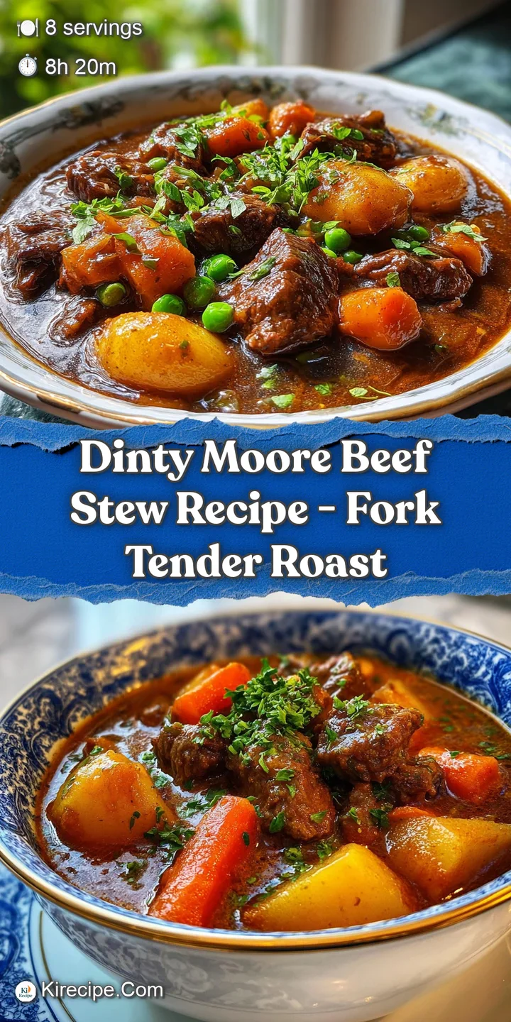 Close-up of glistening, tender beef and soft carrots in a thick, savory stew. A hearty and inviting dish perfect for chill...