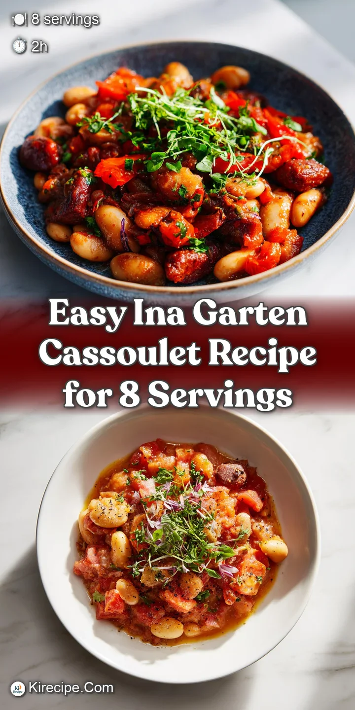 Close-up: shiny surface of a bubbling cassoulet, savory herbs peeking through. Crusty breadcrumbs add inviting texture.