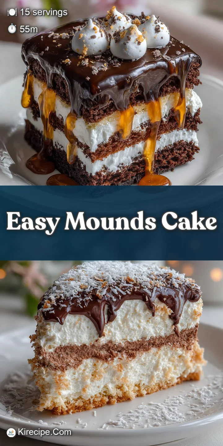 Close-up of moist chocolate cake with textured coconut frosting. Dark chocolate crumbs scattered, creating an inviting vis...