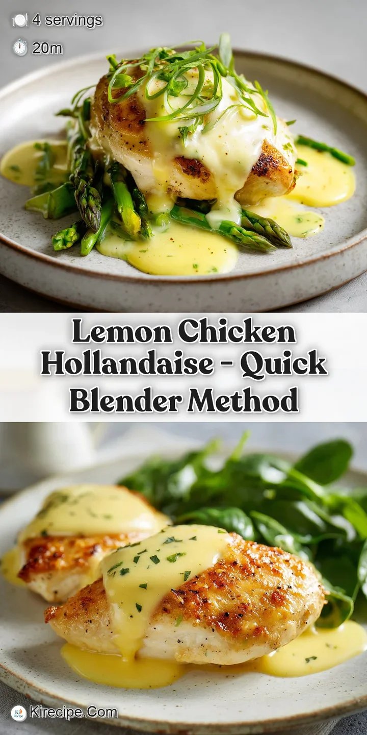 Close-up of tender chicken glistening with lemony hollandaise. The rich sauce pools invitingly around the savory chicken.