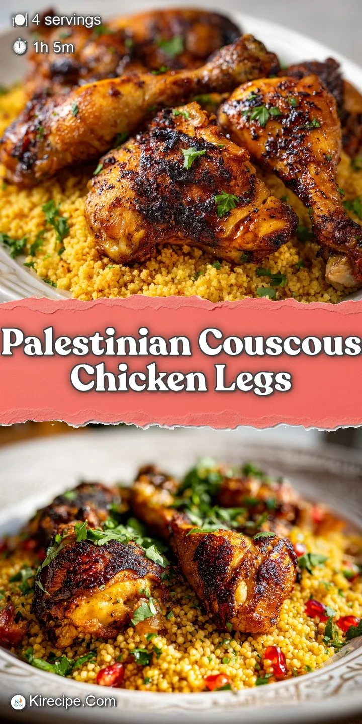 Close-up of juicy, spiced chicken skin glistening against a backdrop of soft, pillowy couscous. Warming, inviting colors.