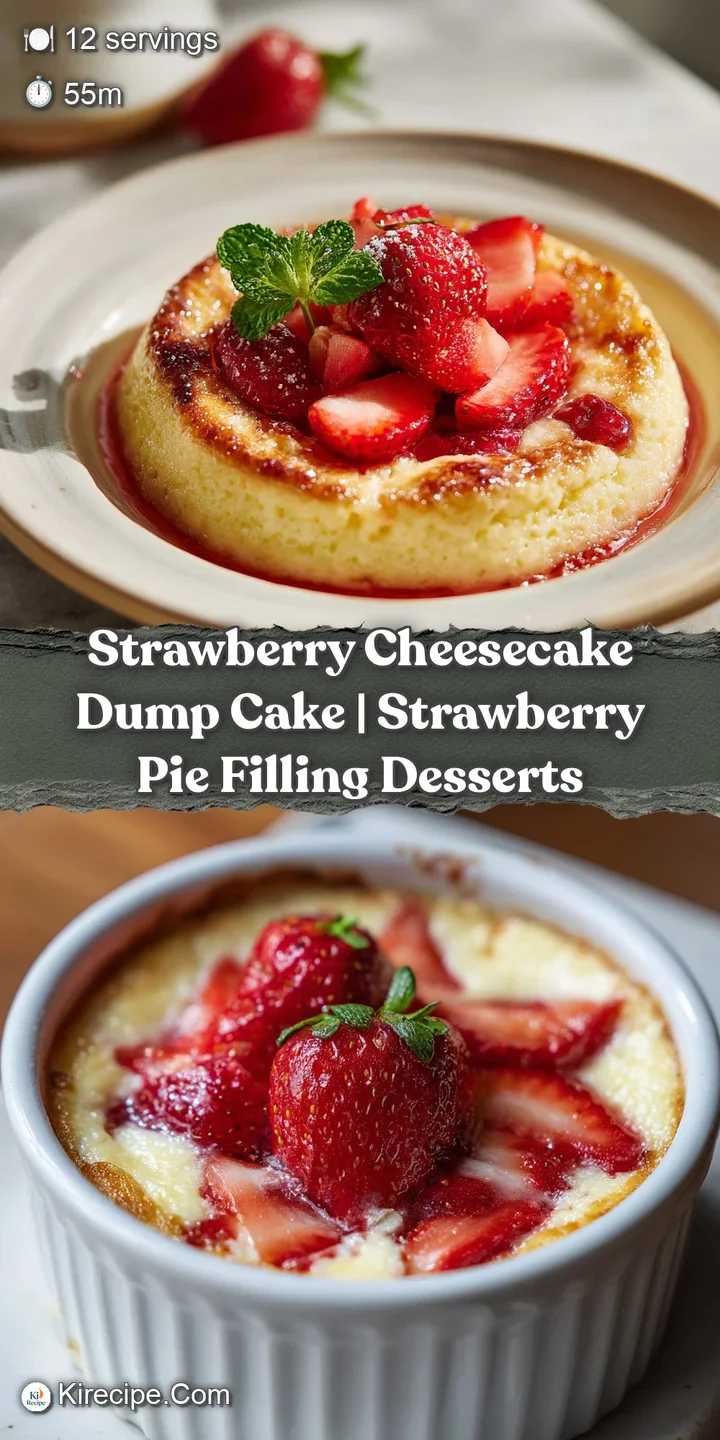 Close-up of a fork-tender bite of strawberry cheesecake dump cake, revealing its gooey center.