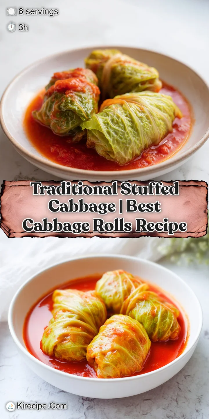 Close-up of a sliced cabbage roll showing a hearty meat and rice filling drenched in a thick, glossy red sauce.