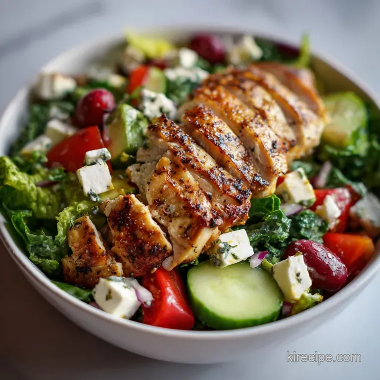 A scoop of chilled chicken salad piled high on crisp lettuce, garnished with parsley and a sprinkle of paprika, inviting a...