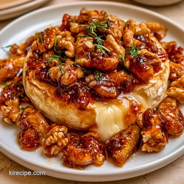 Baked Brie with Fig Jam and Walnuts