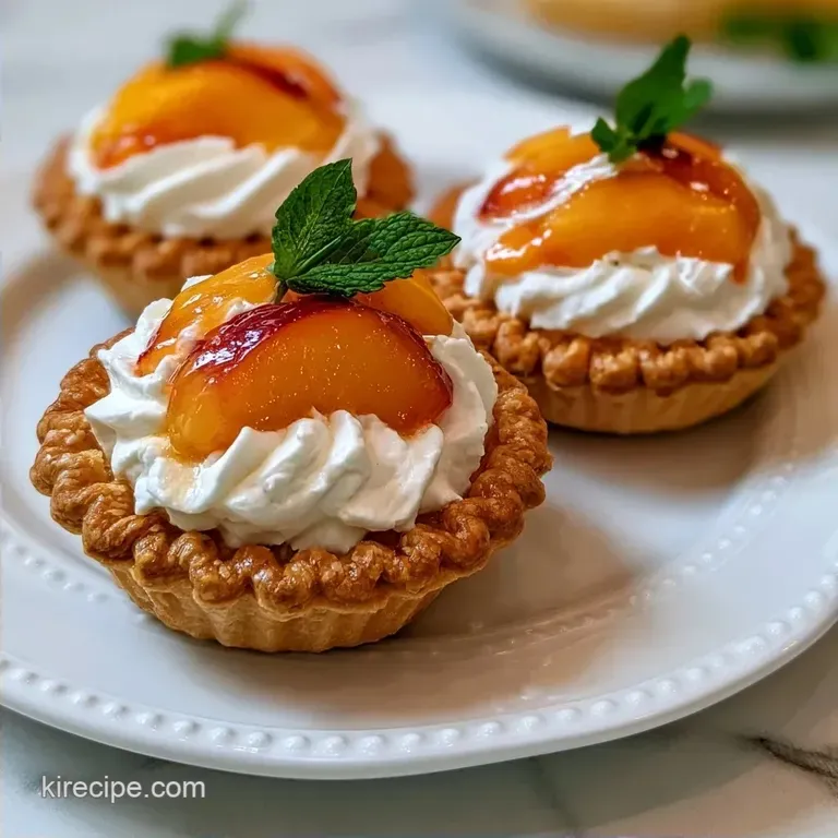 Baked Peach Puff Pastry Cups with Cream Cheese