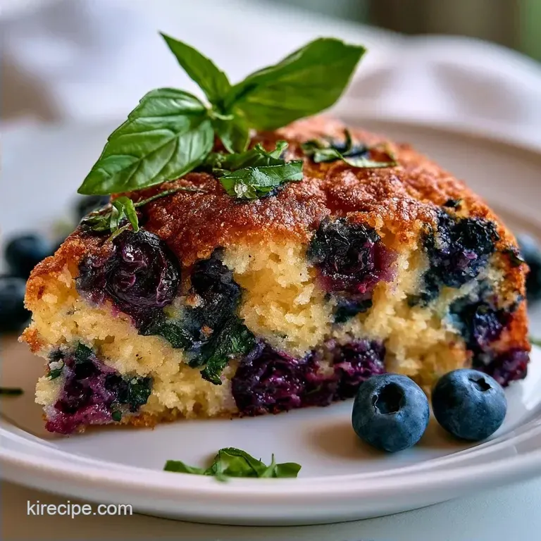 Moist Blueberry Basil Breakfast Cake