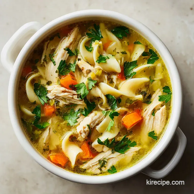 Chicken Noodle Soup Stock for the Soul with Fresh Herbs