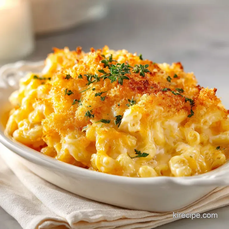A fork lifting a generous scoop of creamy mac and cheese from a rustic bowl.