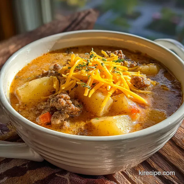 Creamy Potato and Hamburger Soup