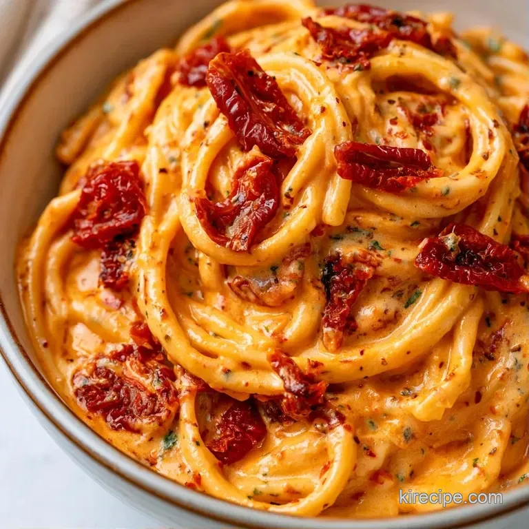 Al dente pasta swirled in a glossy cream sauce, plated in a white bowl with parmesan shavings and fresh basil.