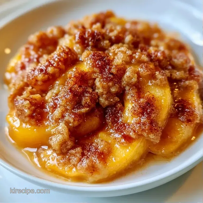 Slices of glistening orange peaches arranged on a white porcelain plate with a sprinkle of cinnamon and mint.