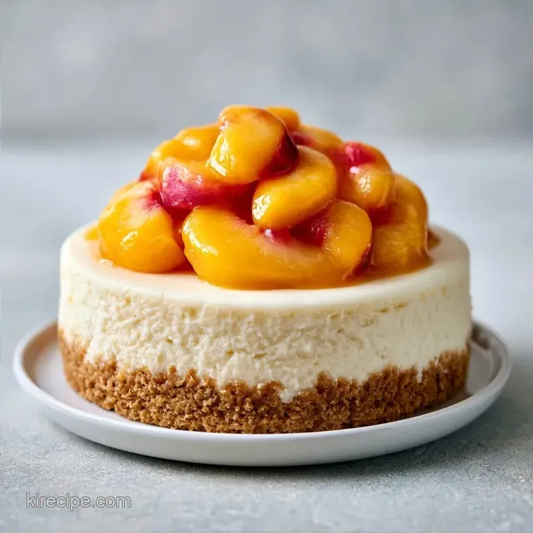 Fresh Peach Cheesecake Recipe with Honey Glaze