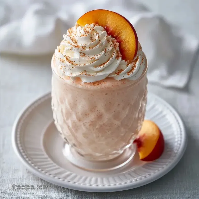 Fresh Peach Milkshake Recipe with Vanilla Ice Cream