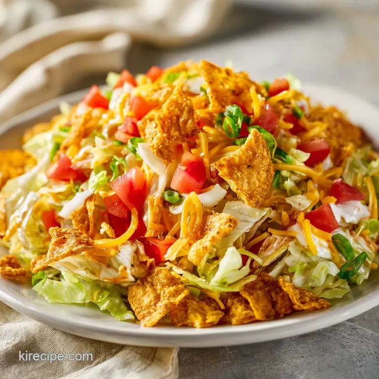 A beautifully arranged bowl of shredded cabbage, dotted with bright ingredients and a creamy drizzle.