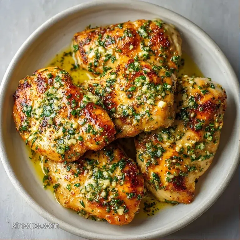 Seared chicken fillets arranged on a white ceramic plate with roasted carrots and a drizzle of lemon butter sauce.