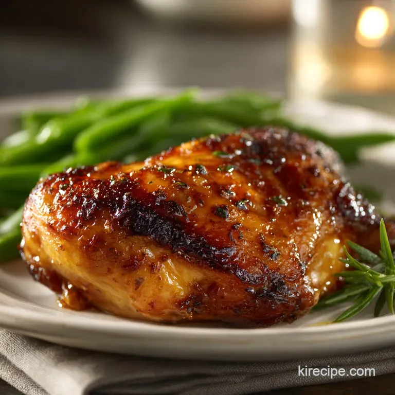 Plated baked chicken: juicy, light golden chicken with herbs and a side of fluffy mashed potatoes and vibrant green broccoli.