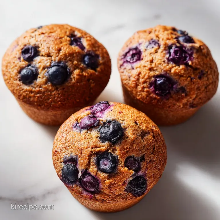 Hearty, textured muffins piled on a white ceramic plate with a linen napkin and a small pat of melting butter