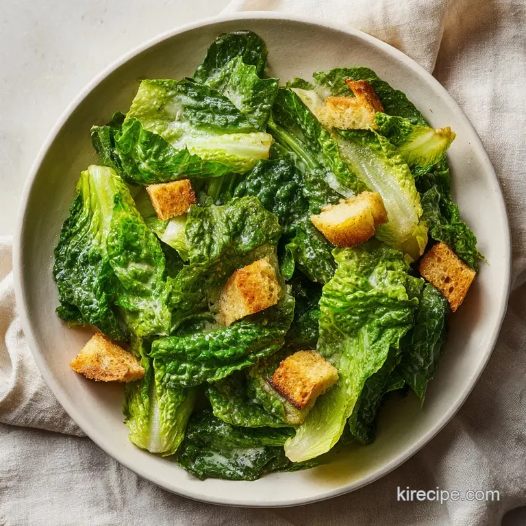Elegant wooden bowl filled with crisp greens and golden croutons, topped with delicate curls of parmesan cheese