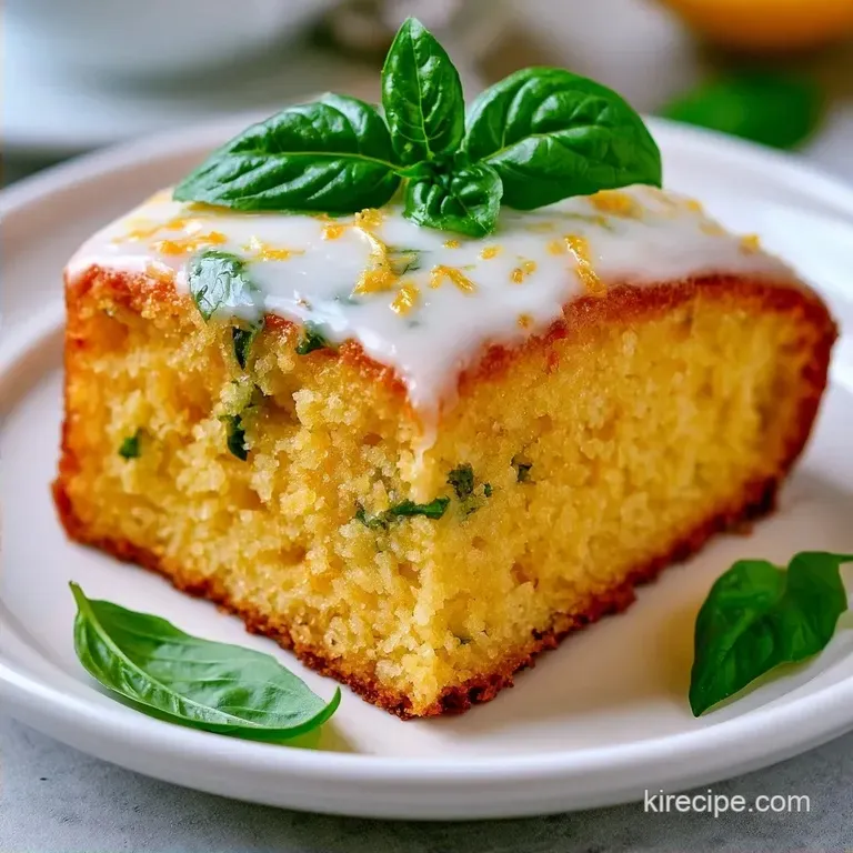 Moist Lemon Basil Yogurt Cake
