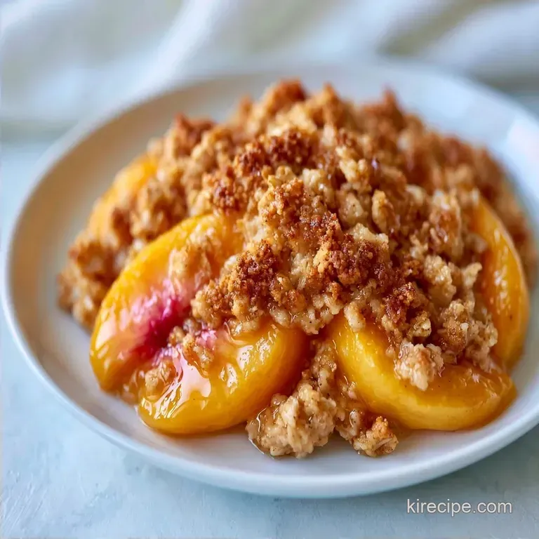 Low Fat Peach Dessert with Oat Crumble