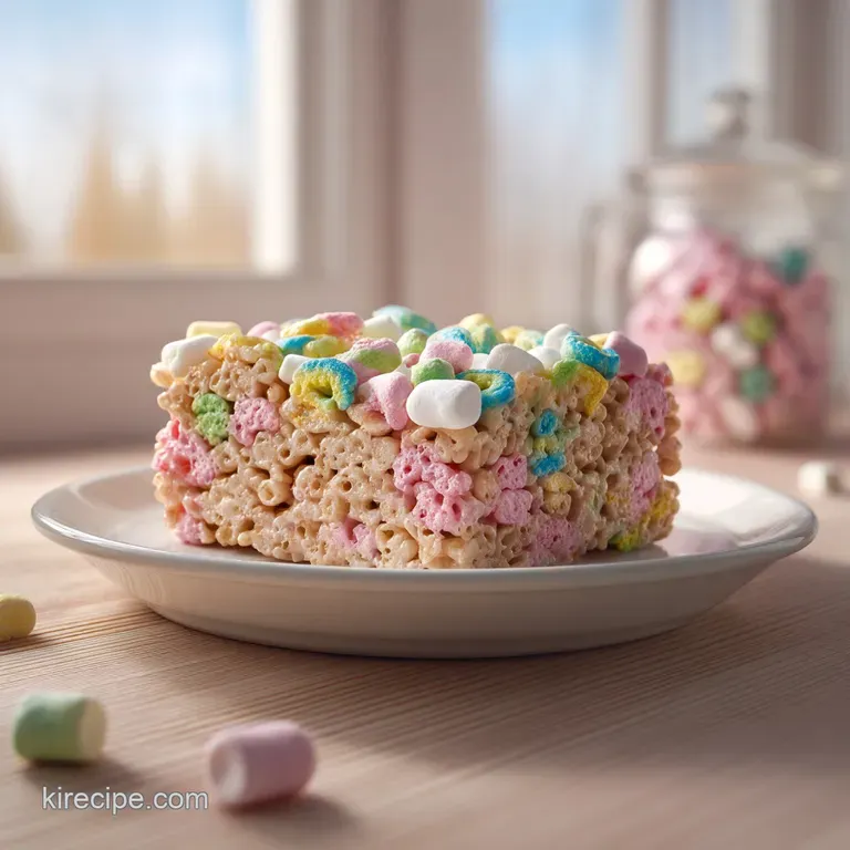 Lucky Charms Rice Crispy Treat with Extra Marshmallows